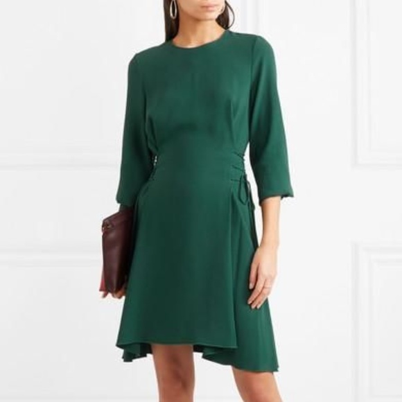 Theory Dresses & Skirts - Theory Kensington Lace-Up A-Line Dress Green 8